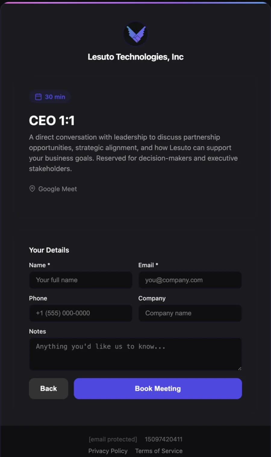 Guest details and confirm