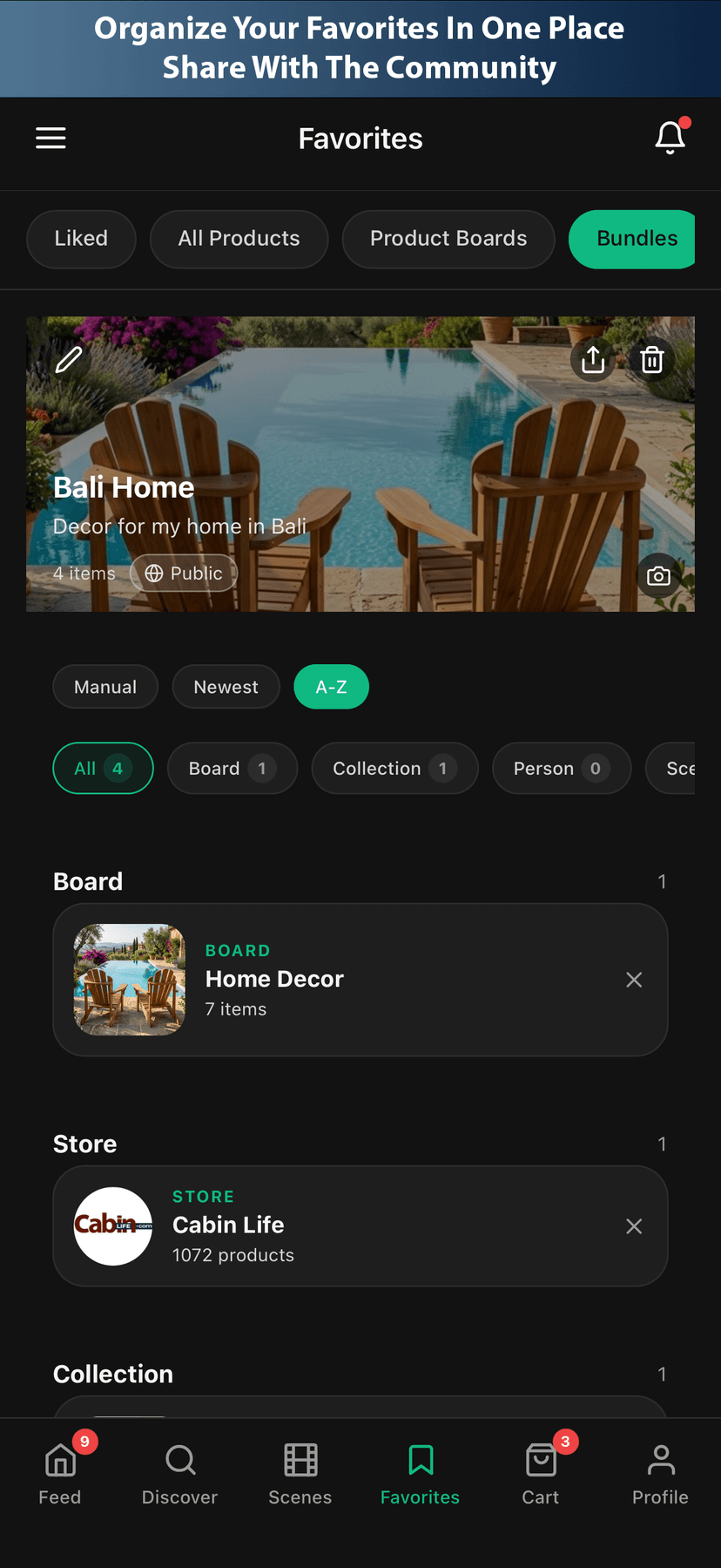 Social feed with stores and posts