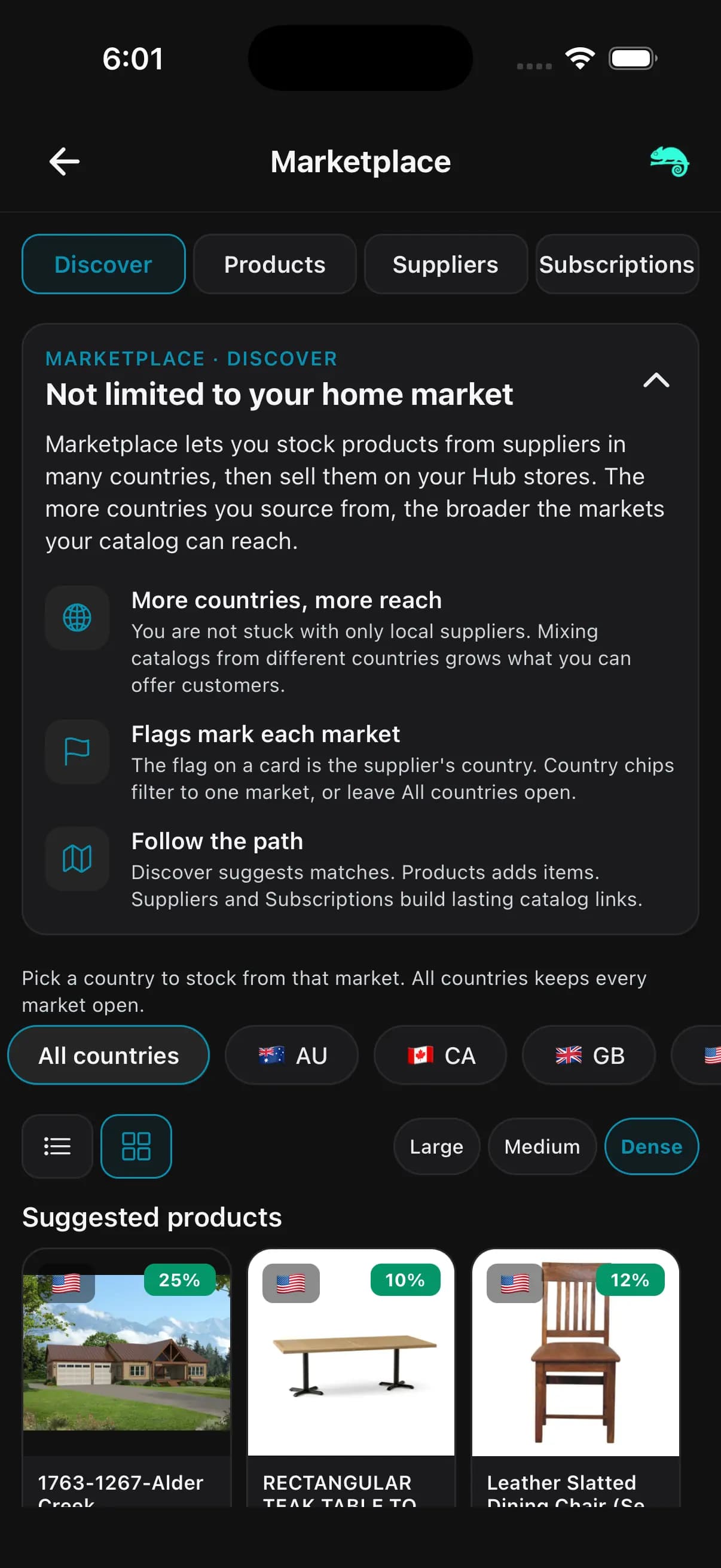 Lesuto Seller marketplace for listing and managing products